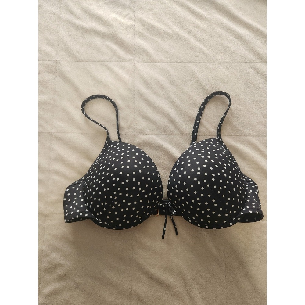 Victoria's Secret black and white polka dot push-up swimsuit top 38C - Picture 4 of 6